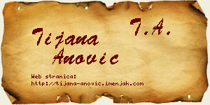 Tijana Anović vizit kartica